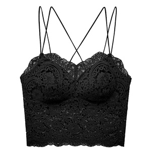DPLAYSWEET法式性感黑色蕾丝美背吊带背心内衣外穿女士文胸内搭