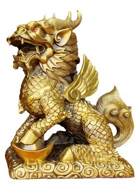 纯铜麒麟摆件家居饰品摆饰