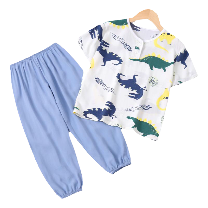 夏季儿童短袖绵绸睡衣夏季