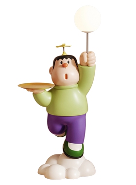 胖虎客厅落地摆件电视柜沙发旁托盘落地灯儿童房间大号公仔装饰品