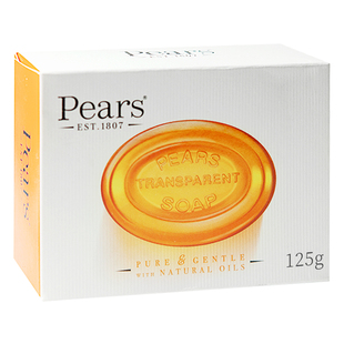 进口Pears梨牌琥珀橙水晶皂抑菌控油身体沐浴清洁皂洗脸125g山姆