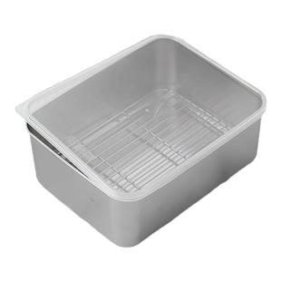 日式304不锈钢保鲜盒冰箱冷藏食物盒收纳盒海鲜肉类分装盒速冻盒