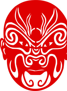 传统剪纸窗花京剧脸谱特色手工艺术作品玻璃纸质贴纸装饰画中国风