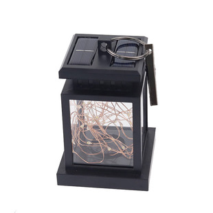 太阳能风灯庭院灯户外防水小夜灯花园装饰挂灯阳台布置铜线蜡烛灯