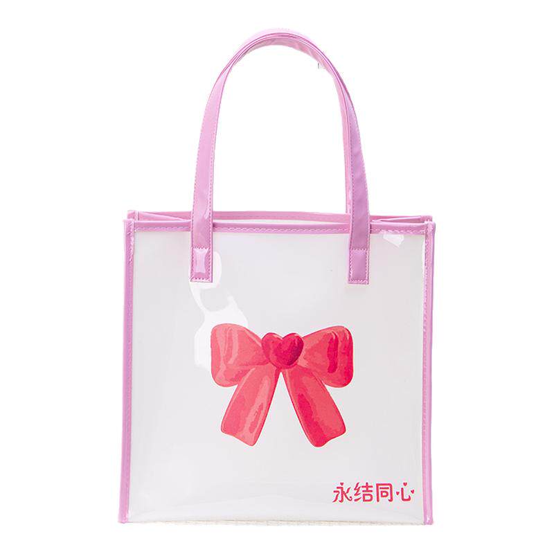 红色爱心蝴蝶结透明手提果冻包