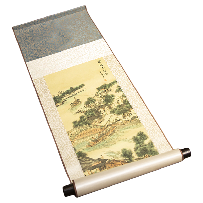 中国特色传统工艺品中国风丝绸画轴挂画出国留学商务送老外礼品