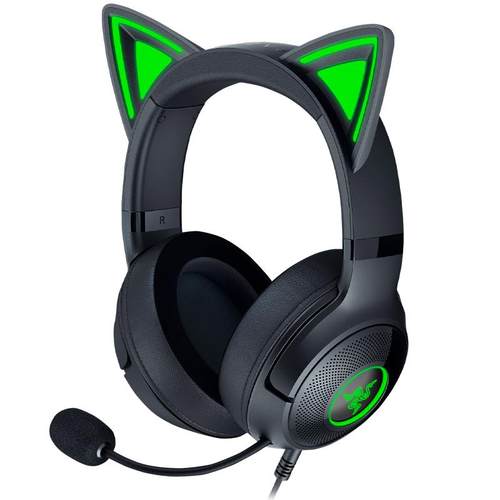 Razer雷蛇北海巨妖萌猫版V2USB头戴式RGB有线游戏电竞直播耳机