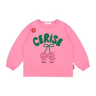 BEBEDEPINO贝贝品诺春季新款樱花粉色卡通印花长袖体恤休闲可爱风