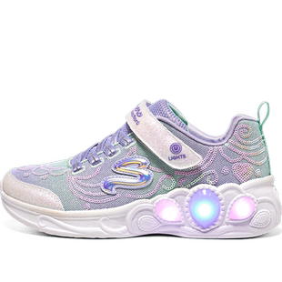 Skechers斯凯奇儿童商场同款春秋女童闪灯亮灯时尚青少年运动鞋