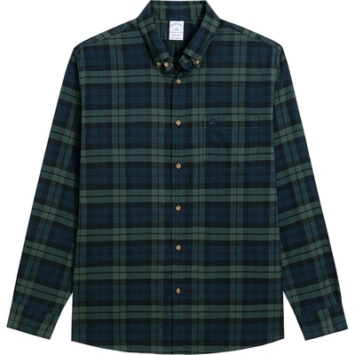 布克兄弟25男士格纹磨毛衬衫