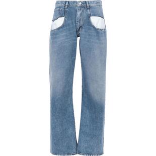 [明星同款]Maison Margiela马吉拉经典低腰阔腿露袋牛仔裤长裤子