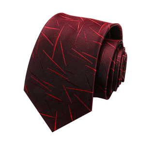 四件套酒红领带男士正装商务休闲韩版结婚新郎懒人领结方巾领带夹