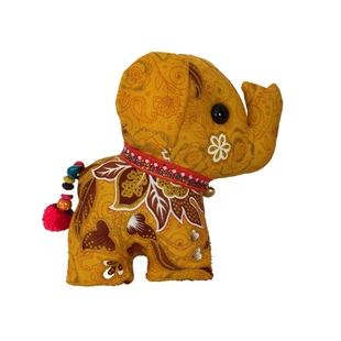 泰国布艺公仔中号吉祥小象装饰摆件彩色大象儿童玩具旅游创意礼物