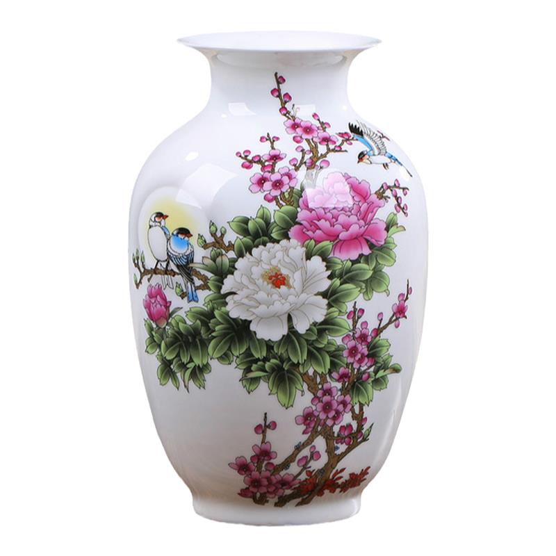 景德镇陶瓷器小花瓶家居装饰客厅摆件婚庆插花瓷瓶台面工艺品摆设