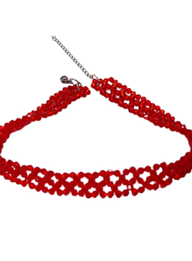 人造水晶珠项链女锁骨链脖子饰品