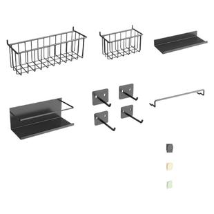 铁艺圆孔洞洞板配件挂钩网篮收纳盒磁吸置物架彩色夹子桌面收纳