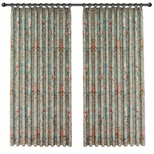 复古油画碎花田园风窗帘全遮光2026新款牡丹客厅卧室高级窗帘定制