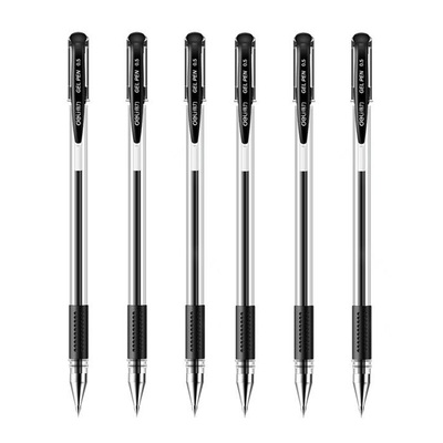 得力中性笔学生用0.5mm黑色红色蓝色套装替芯笔芯办公文具经典6600ES子弹头顺滑办公考试刷题拔帽签字笔写字