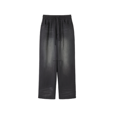 韦恩泽维尔松紧腰抽绳牛仔长裤