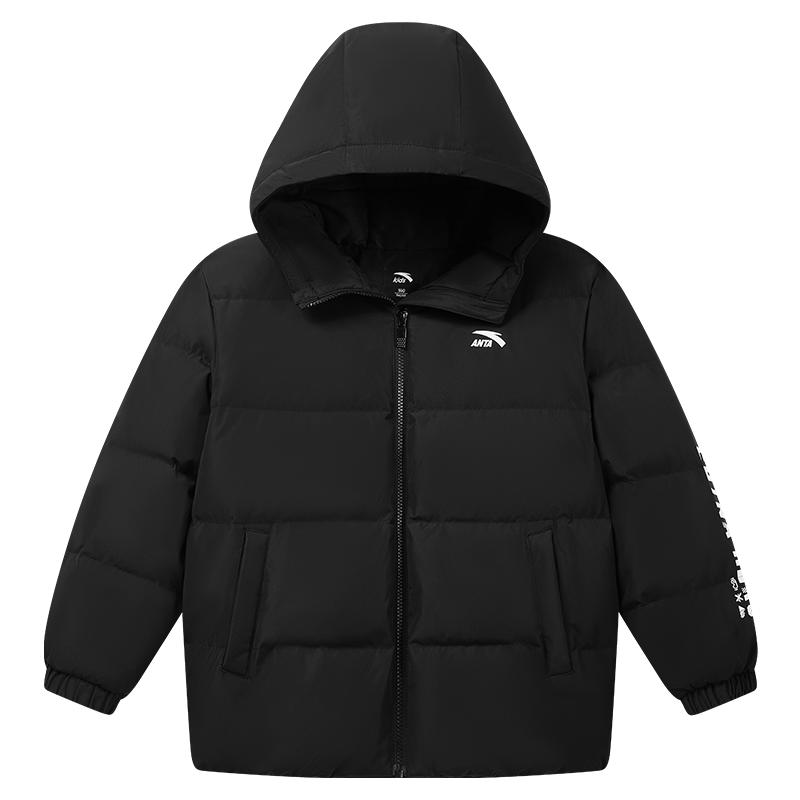 雪团团高洁面包服-安踏儿童羽绒服男童三防2025冬季新款外套上衣