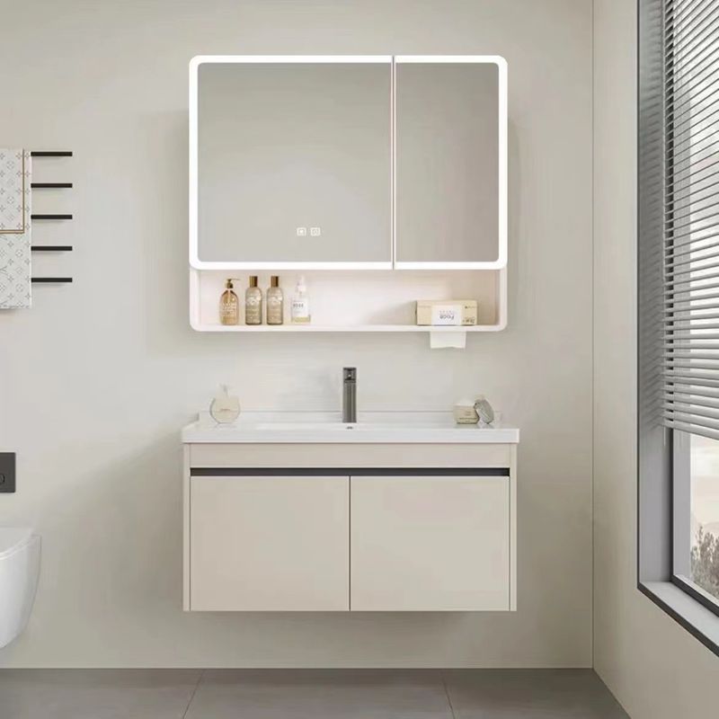 一米二蜂窝铝浴室柜陶瓷一体盆卫生间小户型40宽加深洗手台盆智能