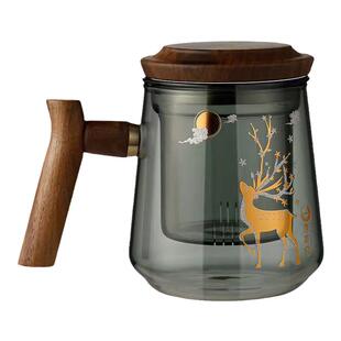 茶水分离可清洗沏茶杯泡茶水杯加厚耐热玻璃办公茶道杯过滤花茶杯