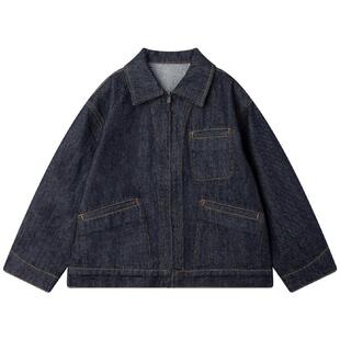 MUCMUKN【原牛丹宁club】复古撞线牛仔夹克外套裤子男女童26春新