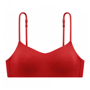 红色内衣女小胸聚拢本命年马年无痕结婚新娘挂脖无钢圈文胸罩秋冬