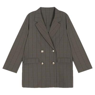 GLOBAL WORK 西装女2026春季新款简约气质双排扣西服外套498372