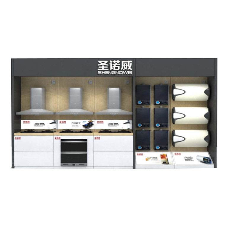 新款木纹整体厨卫展柜展示柜