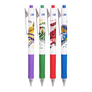 得力NBA联名中性笔学生用按动笔0.5子弹头臻顺滑油墨办公备考刷题水性笔签字笔日常书写流畅圆珠笔SA291