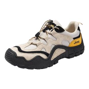 Jeep女鞋2024秋冬新款户外徒步运动鞋厚底增高登山跑步丑萌老爹鞋