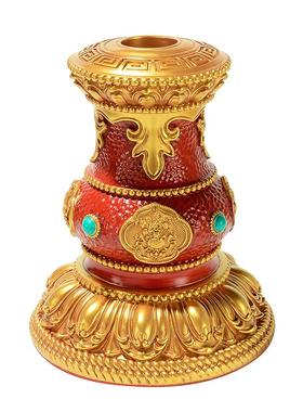 闯隆树脂彩绘藏式风格手摇底座