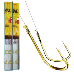 绑好的狼牙鲢鳙子线双钩成品歪嘴有刺无刺湖库黑坑大头花白鲢鱼钩