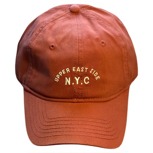美式复古NYC小英文刺绣棒球帽子做旧男女通用水洗鸭舌帽弯檐百搭