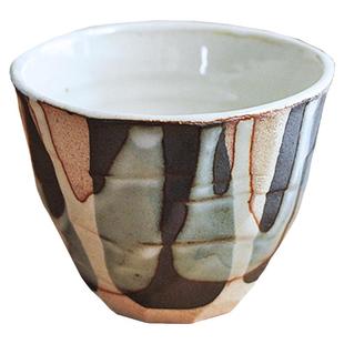 日本原装进口 手工黑银彩流云十草咖啡杯 陶制复古日式餐具陶瓷杯