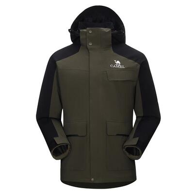 【骆驼风暴】男装情侣款暴雨级防水三合一可拆卸冲锋衣夹克外套男