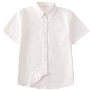 LF原创jk制服衬衫女短袖日系基础款百搭纯色学生学院风白色TR衬衣