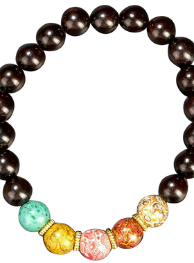 林剑军小叶紫檀大漆礼佛手串