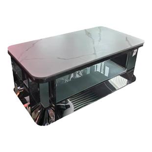 现货轻奢派对KTV茶几发光散台酒吧台夜场不锈钢包厢卡座钢化玻璃