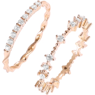 DODOGOGO关节戒指女轻奢小众设计套戒食指戒网红时尚个性素圈指环