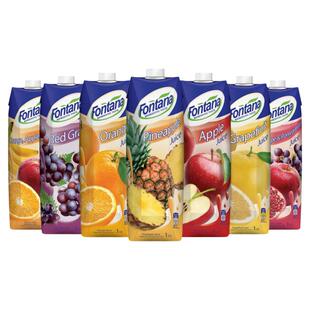 芳塔娜fontana进口果汁菠萝汁橙汁石榴葡萄苹果汁西柚汁年货饮品