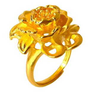 多款越南沙金戒指可调大小新娘婚戒镀黄金色饰品订婚备婚三金道具