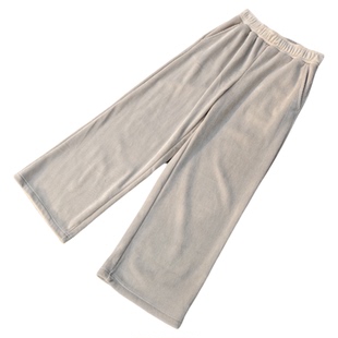 韩单秋冬厚实加绒保暖弹力阔腿休闲裤高腰大码丝绒直筒女直筒裤