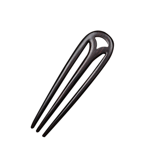 u型发簪檀木双钗发簪盘发神器女丸子头固定发簪简约头饰夏季新款