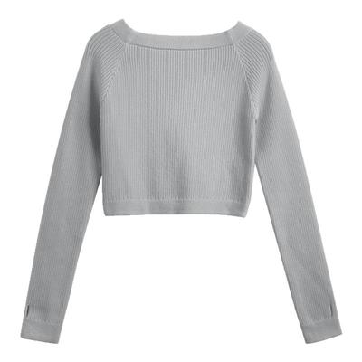 儿童舞蹈毛衣吊带分体套装一字领