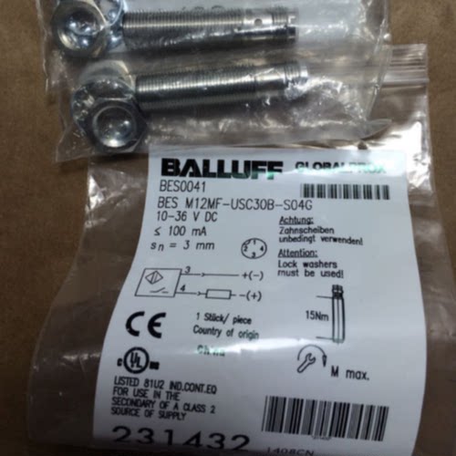 议价BES0041 BES M12MF-USC30B-S04G 巴鲁夫BALLUFF 接近开关