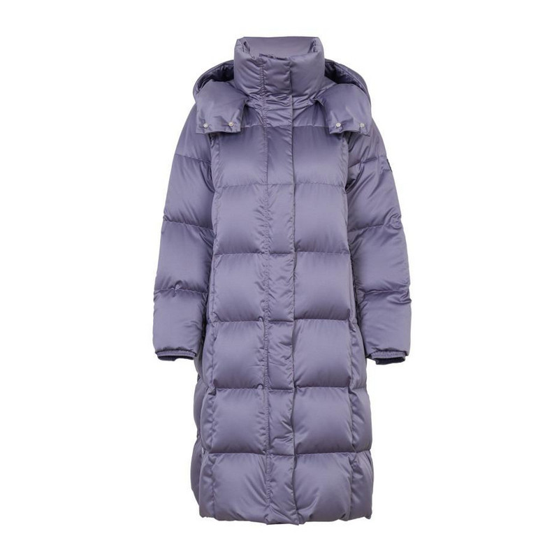 婉甸冬季岩石灰中长款连帽女保暖加厚羽绒服1244D10GS3
