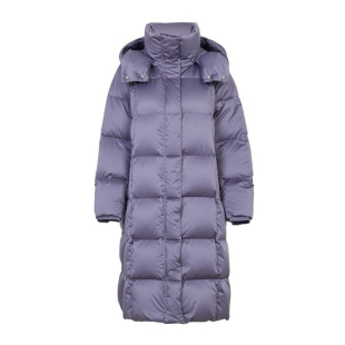 婉甸2025年冬季新品岩石灰中长款连帽女保暖加厚羽绒服1244D10GS3