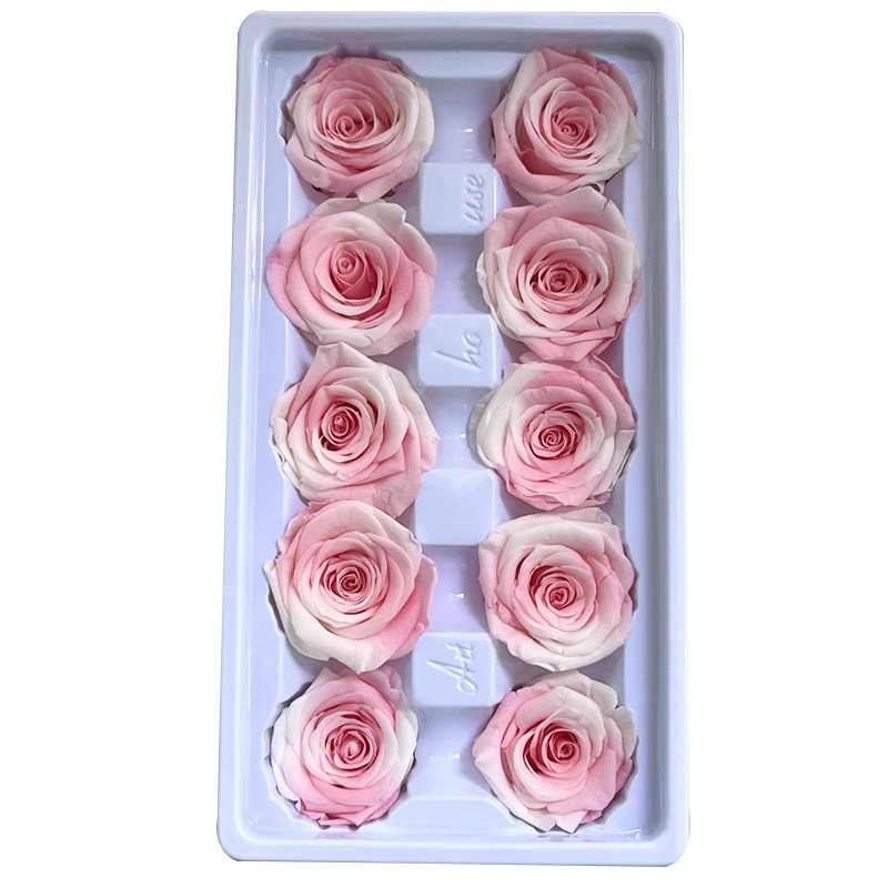 玫瑰花永生花花头4-5cm8朵10朵装A级手工diy保鲜花不凋花爱心花束